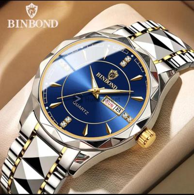 Brand international BINBOND B5552 men multiple colors fashion watch sports military steel band waterproof luminous wristwatch.