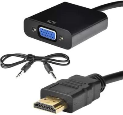 HDMI to VGA Converter Adapter with 3.5mm Audio Jack - 1080p Full HD Support, Active Video Signal Splitter for PC, PS4, Xbox
​