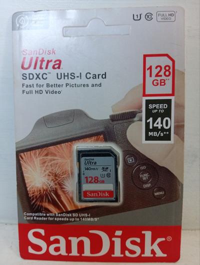 SanDisk Ultra 128GB SDXC UHS-I Memory Card - 140MB/s Speed for Full HD Photos & Video