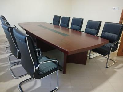 Modern conference table and leather chair
