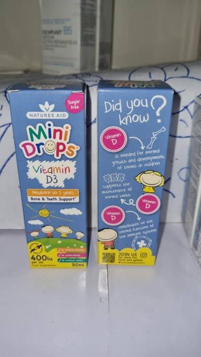 Natures Aid Vitamin D3 Mini Drops for infants and children🌸