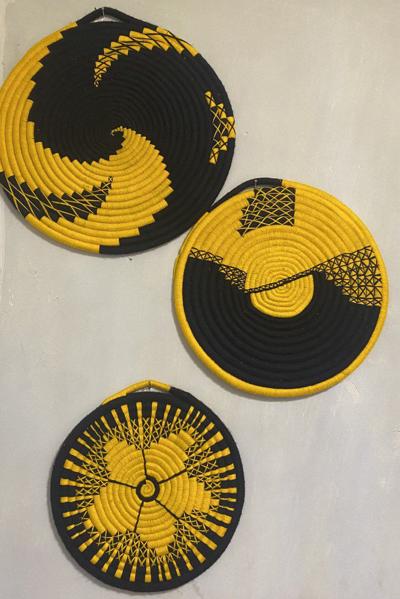 Homemade woven wall Decor & storage Baskets