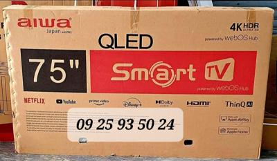 aiwa 75INCH TV smart 4k android FRAMELESS SCREEN QLED TV