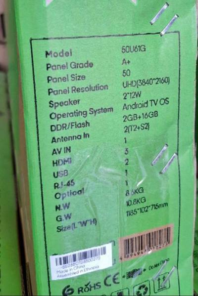 Syinix 50" 4K UHD Smart Frameless Television