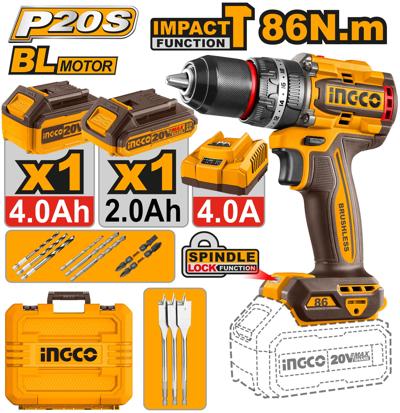 INGCO impact drill 20V 4.0A 86NM